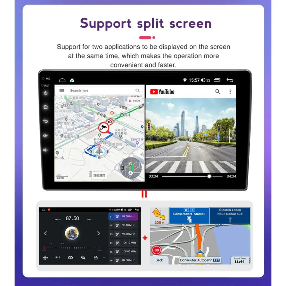 9Inch Carplay Radio Car GPS Navi Compatible for Sienna 2015-2018 Android 13