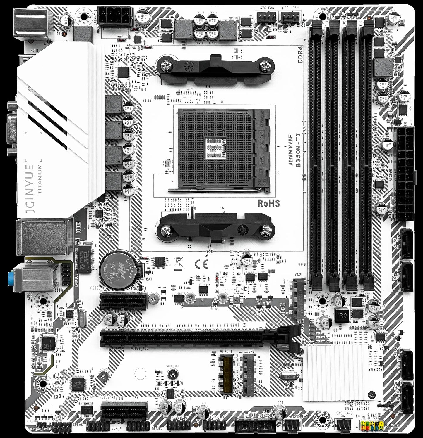 JGINYUE B350 AM4 Motherboard M-ATX supports Ryzen2000-4000 series CPU EXPO DDR4 RAM Desktop PC B350M-TI ARGB