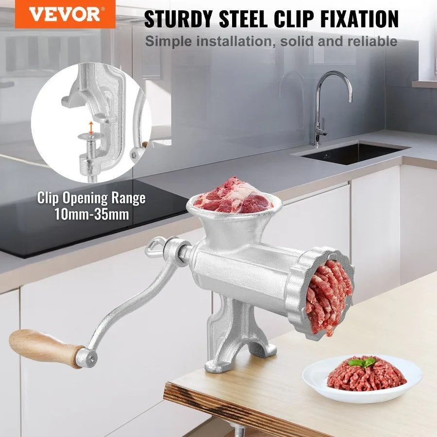 Manual Meat Grinder Heavy Duty Cast Iron Hand Meat Grinder with Steel Table Clamp Meat Minr Sausage Maker with 1 Cutting Blade