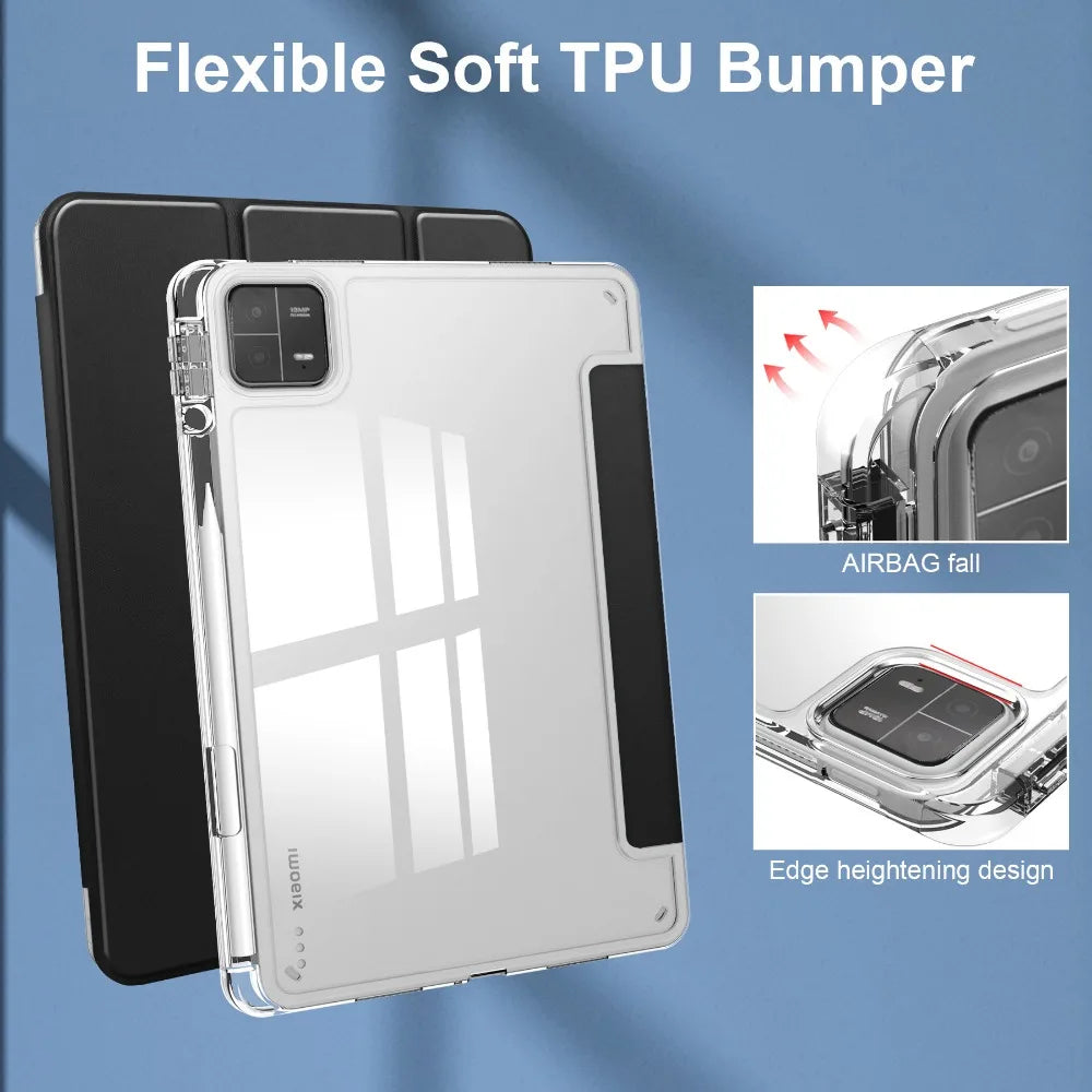 with Pencil Holder Cover For Xiaomi RedMi Pad SE 11"Case RedMi Pad Pro 12.1"Tablet Cover MiPad 6 11 Mi 7 Pro11.2 Hard Back Shell