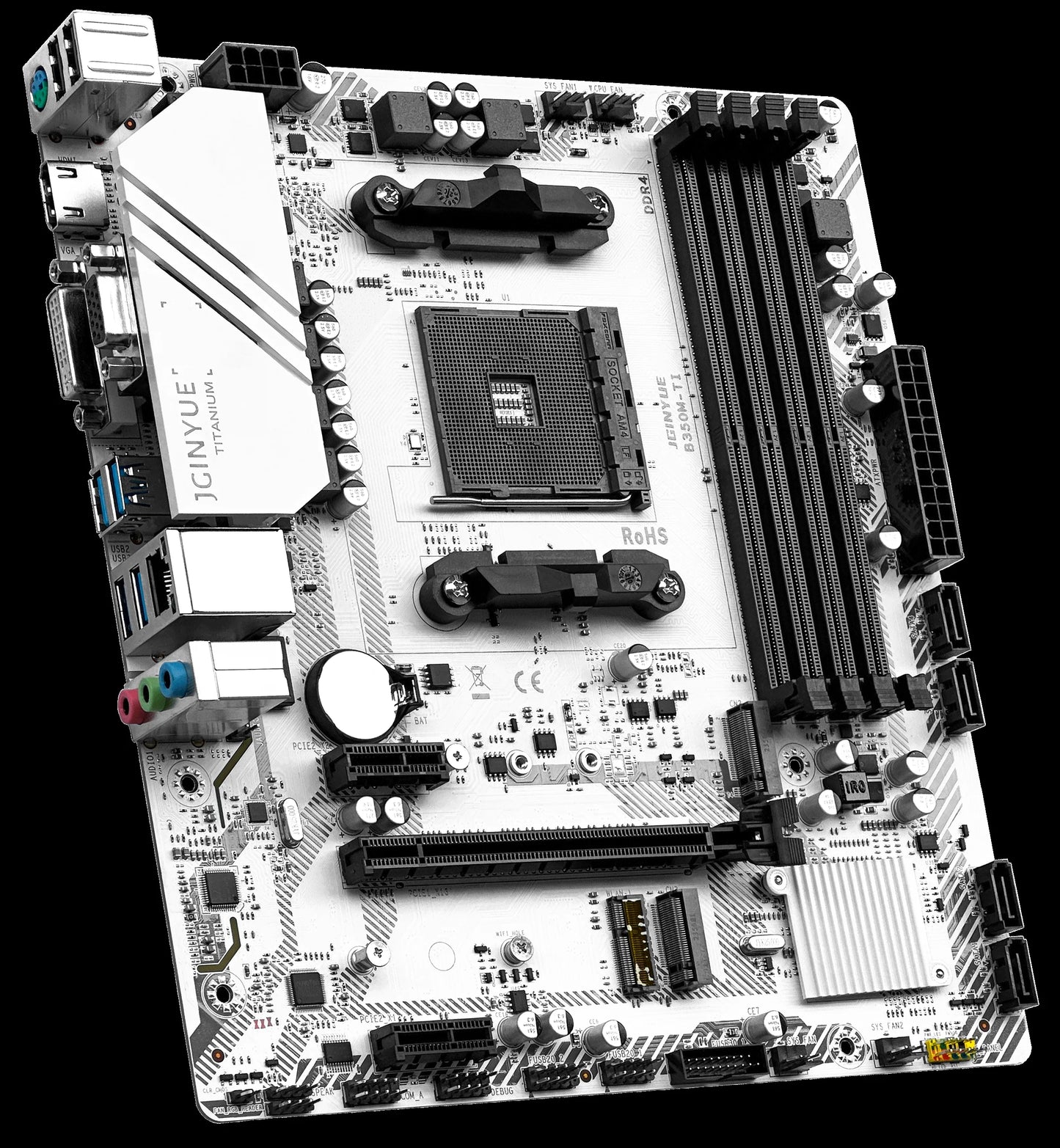 JGINYUE B350 AM4 Motherboard M-ATX supports Ryzen2000-4000 series CPU EXPO DDR4 RAM Desktop PC B350M-TI ARGB