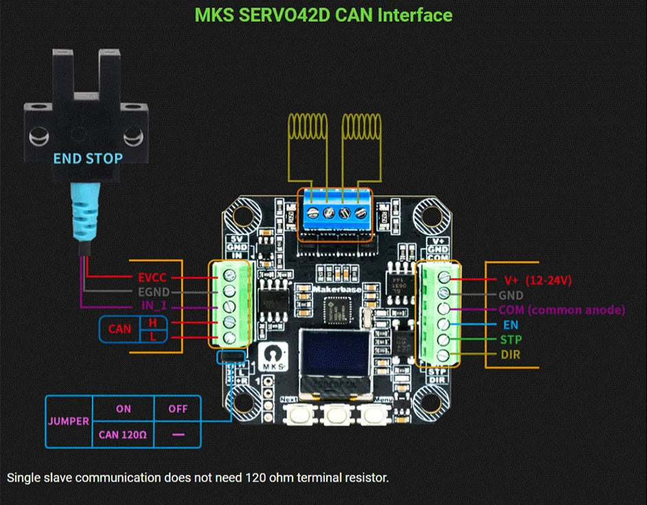 Makerbase MKS SERVO42D NEMA17 Closed Loop Stepper Motor Driver CNC 3D Printer For Gen_L FOC Quiet and Efficient