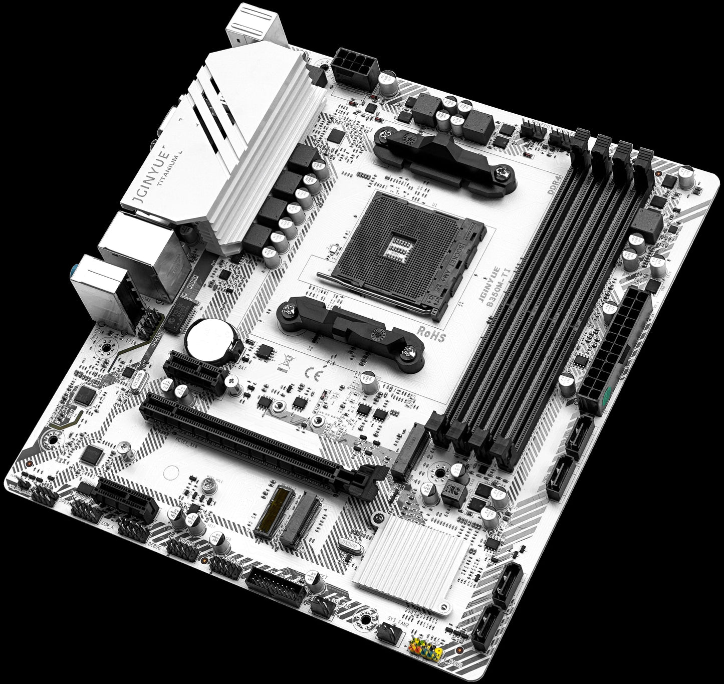 JGINYUE B350 AM4 Motherboard M-ATX supports Ryzen2000-4000 series CPU EXPO DDR4 RAM Desktop PC B350M-TI ARGB