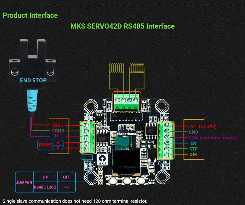Makerbase MKS SERVO42D NEMA17 Closed Loop Stepper Motor Driver CNC 3D Printer For Gen_L FOC Quiet and Efficient