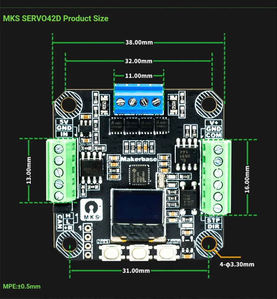Makerbase MKS SERVO42D NEMA17 Closed Loop Stepper Motor Driver CNC 3D Printer For Gen_L FOC Quiet and Efficient