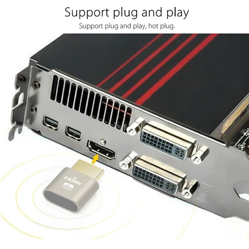 HDMI-compatible Dummy Plug Virtual Display Headless Ghost Display Emulator 4K DDC EDID Dummy Emulator Adapter For Bitcoin Mining