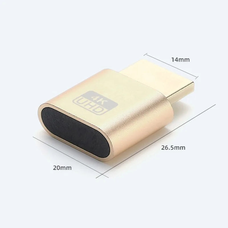 HDMI-compatible Dummy Plug Virtual Display Headless Ghost Display Emulator 4K DDC EDID Dummy Emulator Adapter For Bitcoin Mining